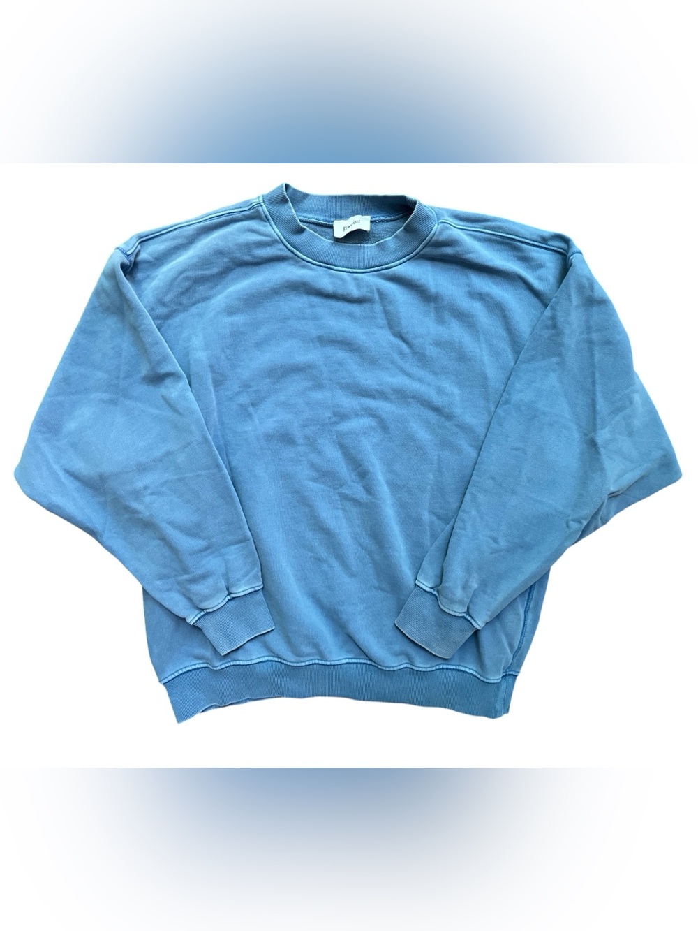 Elwood Oversized Core Vintage Crewneck Sweatshirt Blue 100% Organic Cotton
